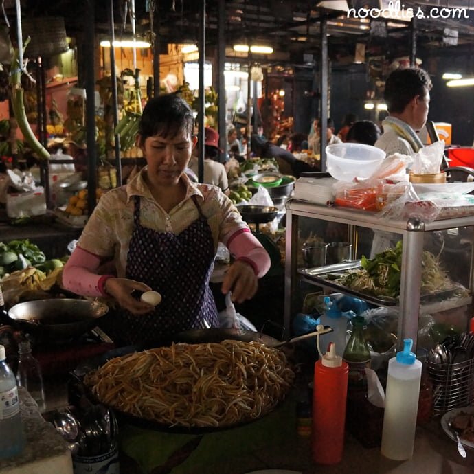 fried noodles russian market phnom penh cambodia