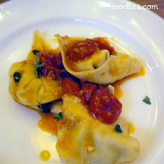 bella at the star, burrata ravioli bella at the star, burrata ravioli