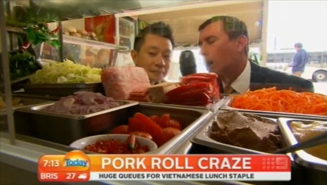 noodlies food blog and pork rolls on channel 9