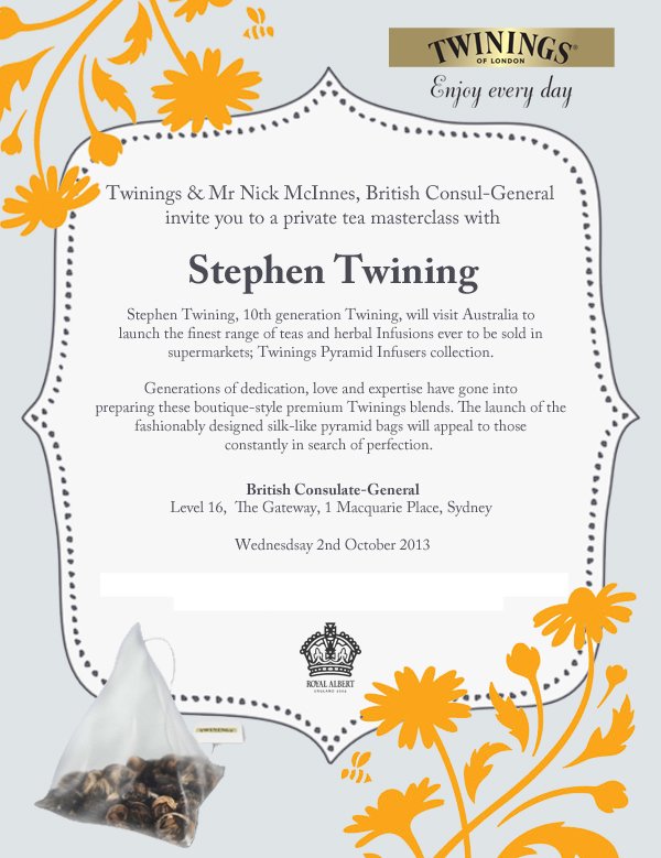 twining tea invitation