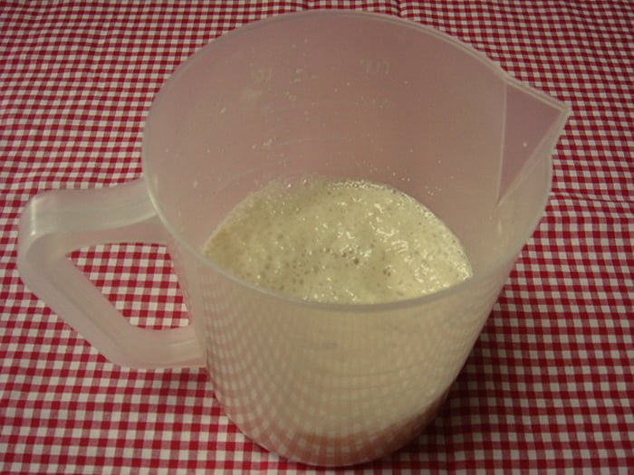 Freezable Hot Cross Bun Recipe yeast in jug