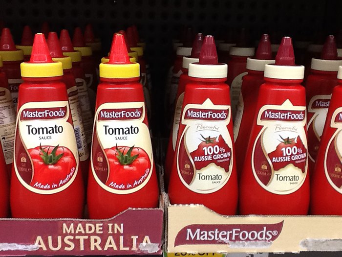 Is shopping for Australian Aussie products more expensive tomatoe ketchup