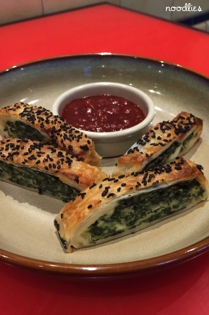 spinach haloumi sausage roll twofold, civic hotel